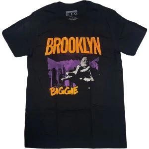 Image of Biggie Smalls - Brooklyn Orange Unisex Medium T-Shirt - Black