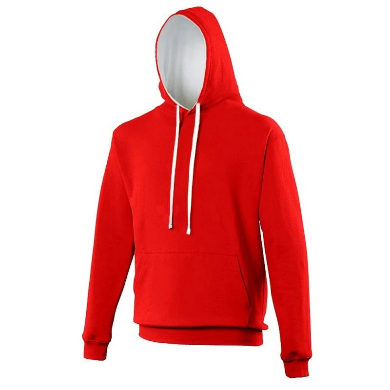 Image of AWDis AWDis Men Varsity Hooded Sweatshirt Hoodie in Red Size: X-Small Red XS Male 5057520803708