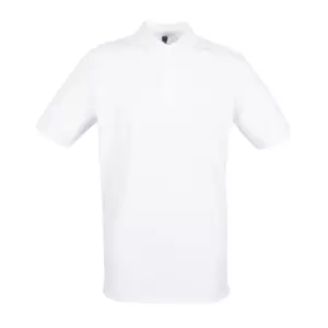 Image of Henbury Mens Modern Fit Cotton Pique Polo Shirt (S) (White)