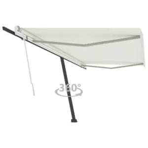 Image of Vidaxl Freestanding Manual Retractable Awning 500X350 Cm Cream