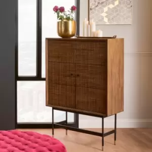 Image of Pacific Arte Drinks Cabinet, Acacia Dark Wood Dark Wood (Brown)