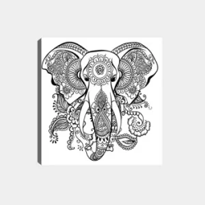 Image of MANDALA50 White Black Decorative Canvas Painting