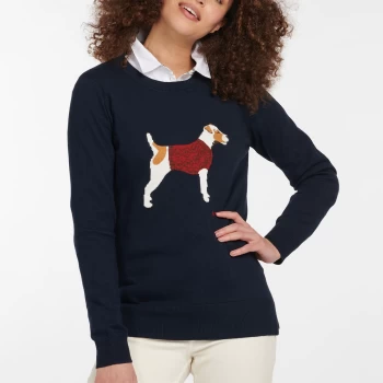 Image of Barbour Womens Saddle Knitted Jumper - Navy - UK 12