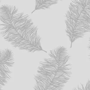 Image of Holden Decor Fawning Feather Grey & Silver Wallpaper - 10.05m x 53cm