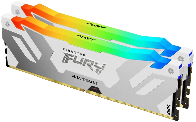 Image of Kingston FURY Renegade RGB 32GB (2x16GB) DDR5 PC5-44800C38 7600MHz Dual Channel Kit - White