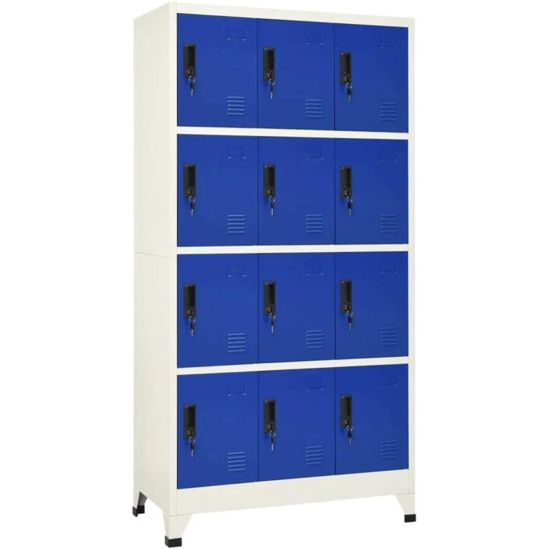 Image of VIDAXL Locker Cabinet Grey and Blue 90x45x180cm Steel Vidaxl 8720286701249