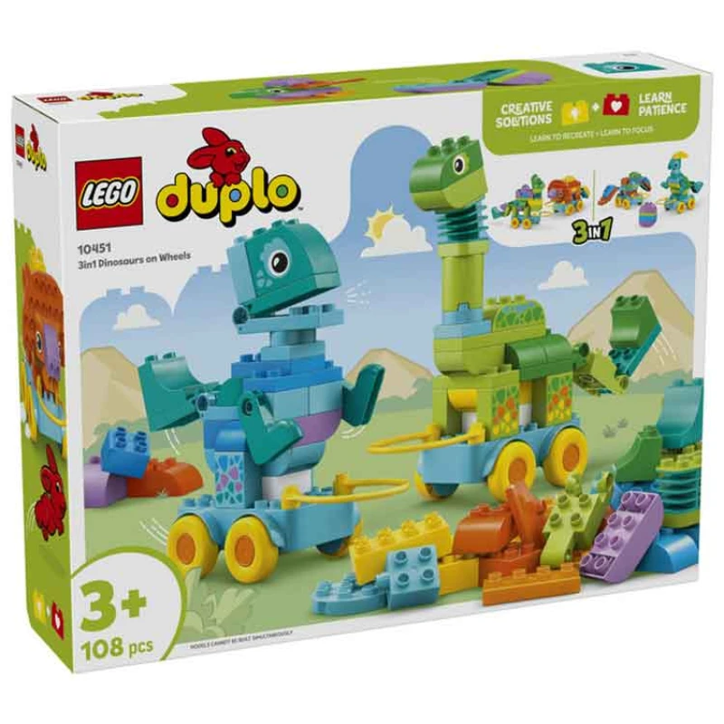 Image of LEGO DUPLO LEGO DUPLO Town 3in1 Dinosaurs on Wheels - LEGO Duplo Male TC66201
