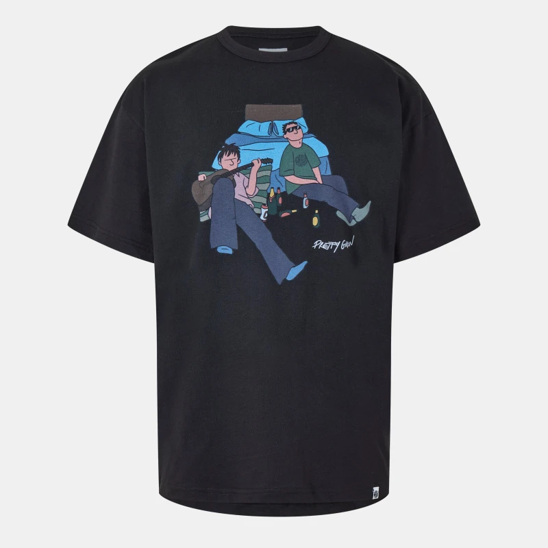 Image of Pretty Green Mens Morning After Regular Fit T-Shirt Black male Small