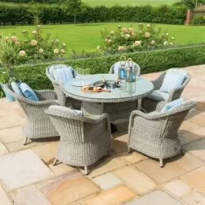 Image of Oxford 6 Seat Round Dining Set with Ice Bucket and Heritage Chairs