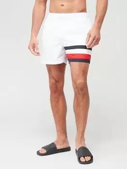 Image of Tommy Hilfiger Global Stripe Swimshort, White Size M Men
