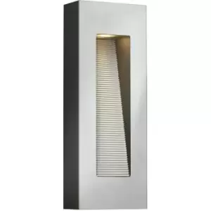 Image of Outdoor IP44 Twin Wall Light LED Down Lighter Titanium & Satin Black LED 7W