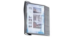 Image of Durable Sherpa A4 Style Display System Wall Unit Contoured with Fixings and 10 Panels Ref 5841/00
