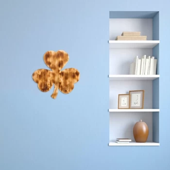 Image of Clover - Walnut Walnut Decorative Wooden Wall Accessory
