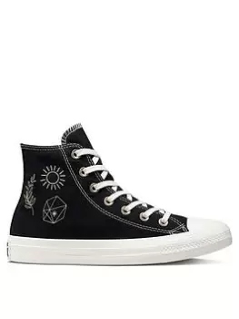 Image of Converse Chuck Taylor All Star Canvas Hi-Top - Black/Gold, Size 7, Women