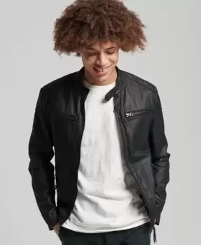 Image of Superdry Vintage Coated Denim Racer Jacket