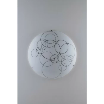 Image of Fan Europe Luce_Ambiente_Design - Decorative Flush Ceiling Light, White Glass, E27