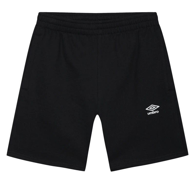 Image of Umbro Umbro Men Fleece Logo Casual Shorts in Black Size: Small Black S Male 5063470711420