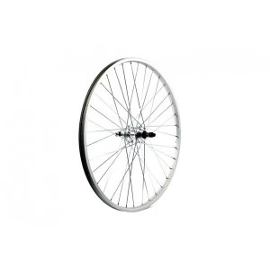 Image of Wilkinson Wheel Alloy 26 x 1.75 MTB Silver Double Wall Q/R Disc Freewheel Rear