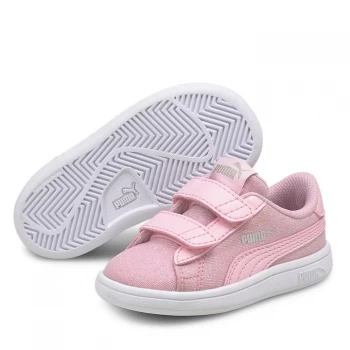 Image of Puma Smash Glitz Infant Girls Trainers - Pink Lady