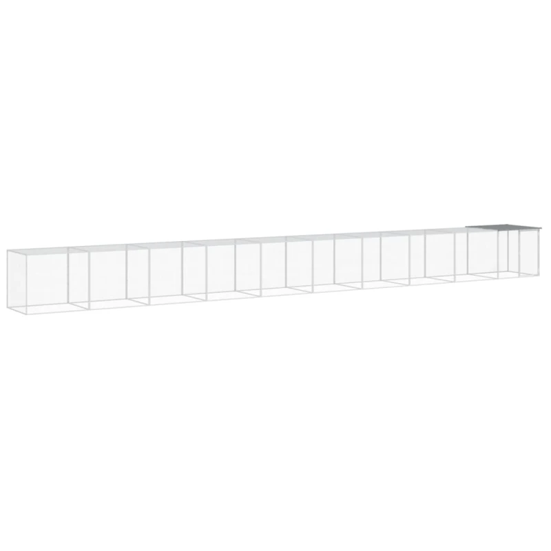 Image of vidaXL Chicken Cage with Roof Light Grey 1003x98x90cm Galvanised Steel, Grey 3189048