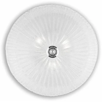 Image of Ideal Lux Shell - 3 Light Indoor Flush Wall / Ceiling Light Chrome with Clear Glass, E27