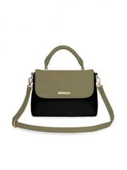 Image of Katie Loxton Talia Two Tone Cross Body Bag - Black/Khaki