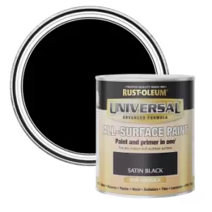 Image of Rust-Oleum Universal Paint Satin Black 750ml