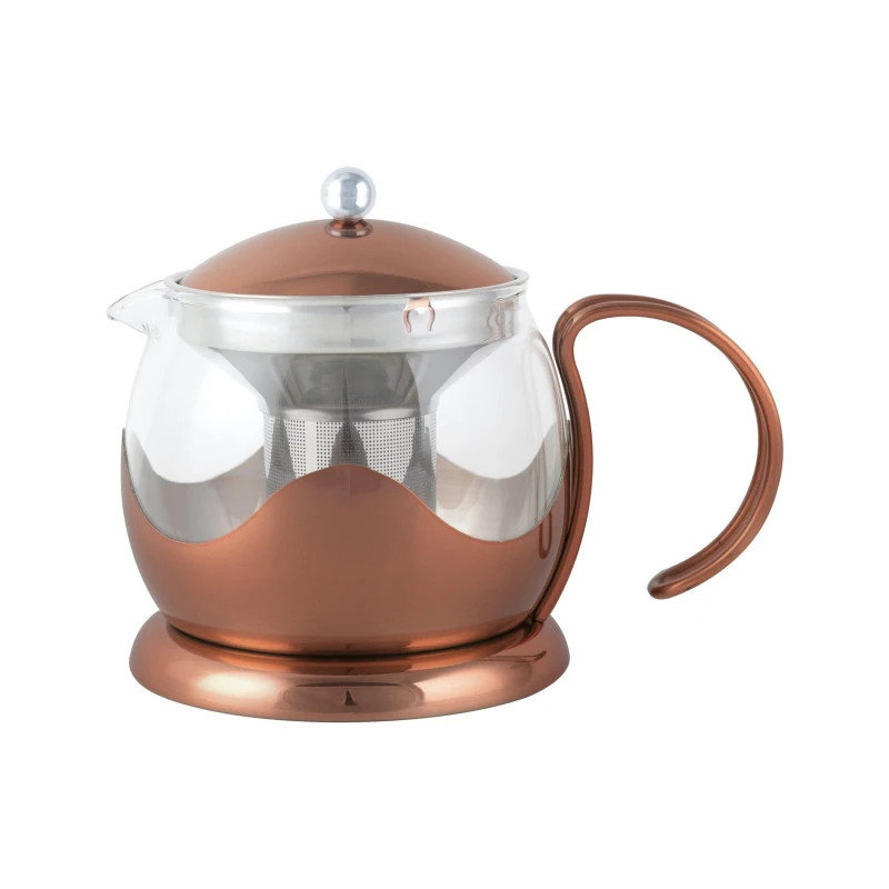 Image of La Cafetiere Le Teapot Glass Loose Leaf Teapot with Infuser Copper