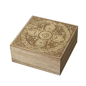 Image of Large Tile Design Topped Wooden Box By Heaven Sends