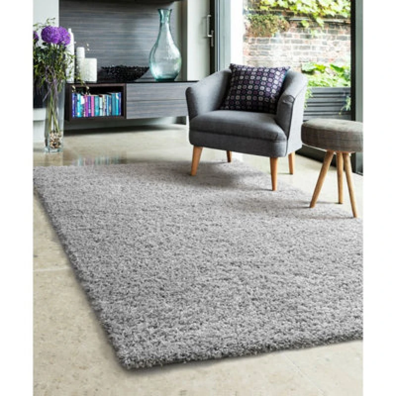 Image of Melrose Venus Super Soft Silver Shaggy Area Rug 140/200Cm