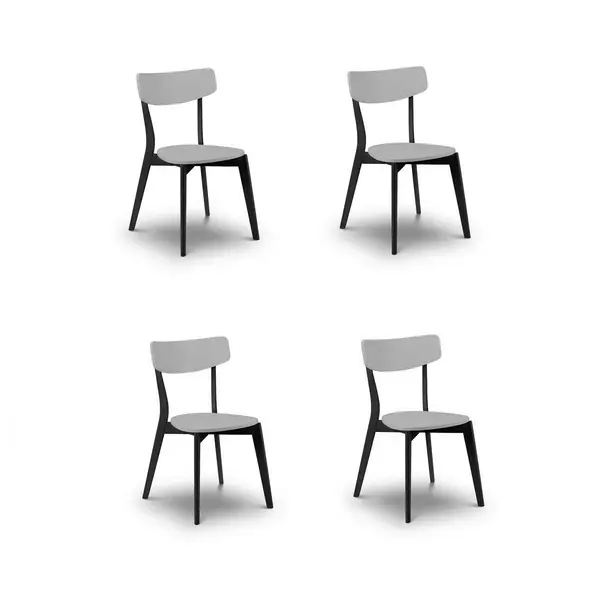 Image of Julian Bowen Set Of 4 Casa Dining Chairs Grey/Black CAS153