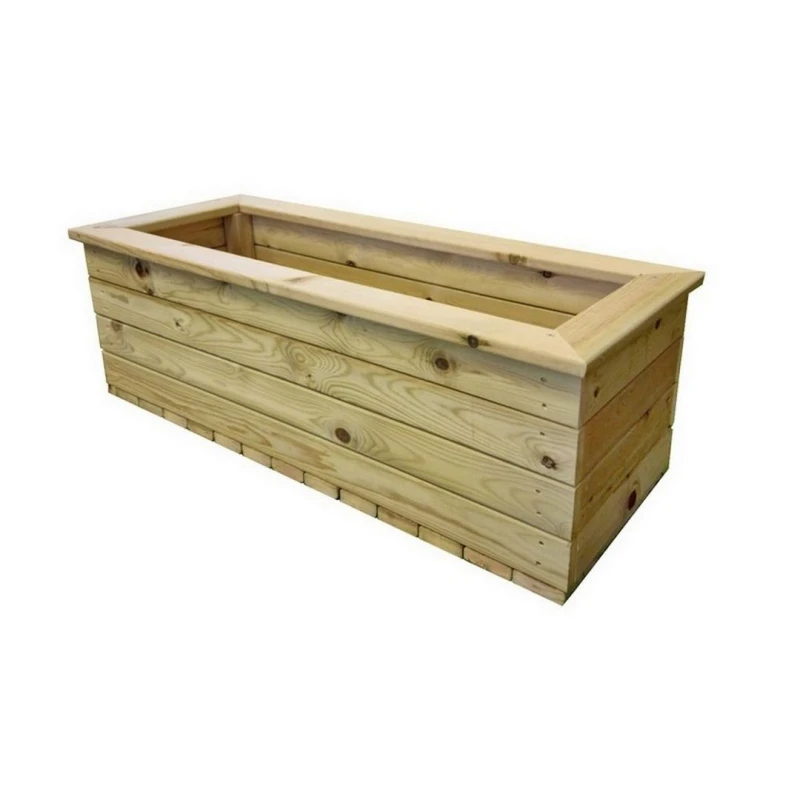 Image of Churnet Valley Garden Furniture Ltd Deluxe Large Trough Planter - Timber - Fully Assembled in Brown Brown Unisex