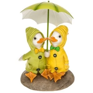 Image of Puddle Duck Couple On Rock Ornament
