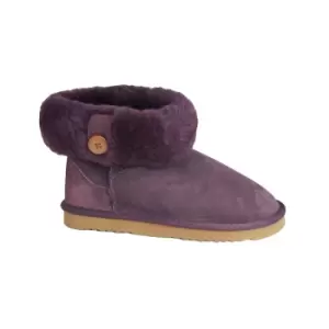 Image of Eastern Counties Leather Womens/Ladies Freya Cuff And Button Sheepskin Boots (6 UK) (Purple)