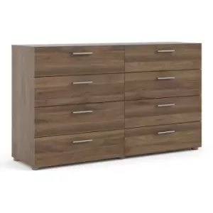 Image of Pepe Wide Chest of 8 Drawers (4+4) in Walnut - Walnut