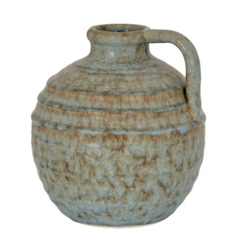 Image of Hill Interiors Capella Krater Jug Vase - Ceramic - L16 X W16 X H18cm - Grey