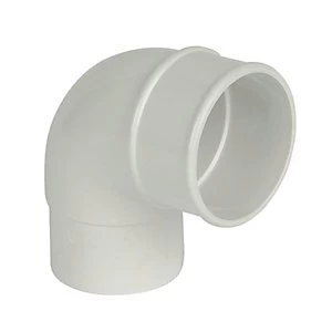 Image of FloPlast RB1W Round Line Downpipe Offset Bend - White 92.5 Deg x 68mm