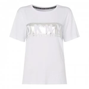 Image of DKNY Foil Logo Pyjama Top - 101 WHT/PRT