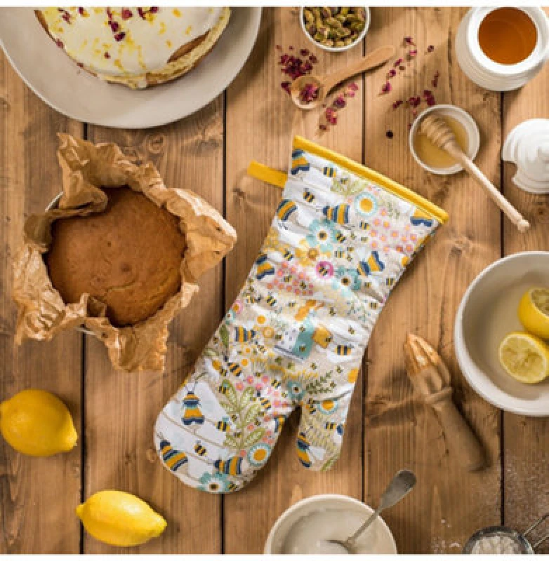 Image of Ulster Weavers 'Bee Keeper' Animal Print Gauntlet Oven Glove Natural