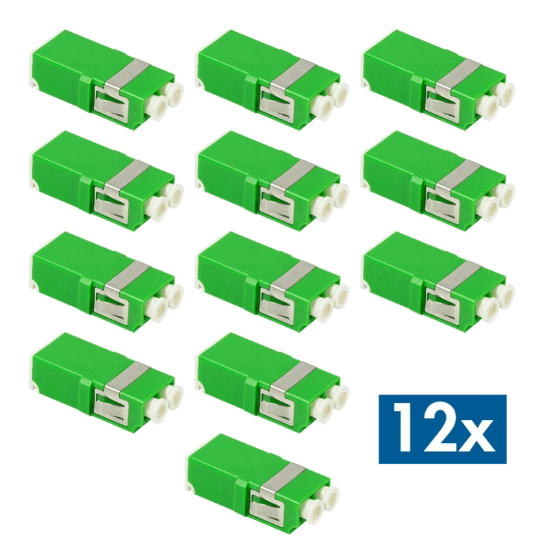 Image of LogiLink Fiber Adapter LC Duplex. 12 pieces. without flange. green. wi