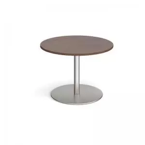 Image of Eternal circular boardroom table 1000mm - brushed steel base and