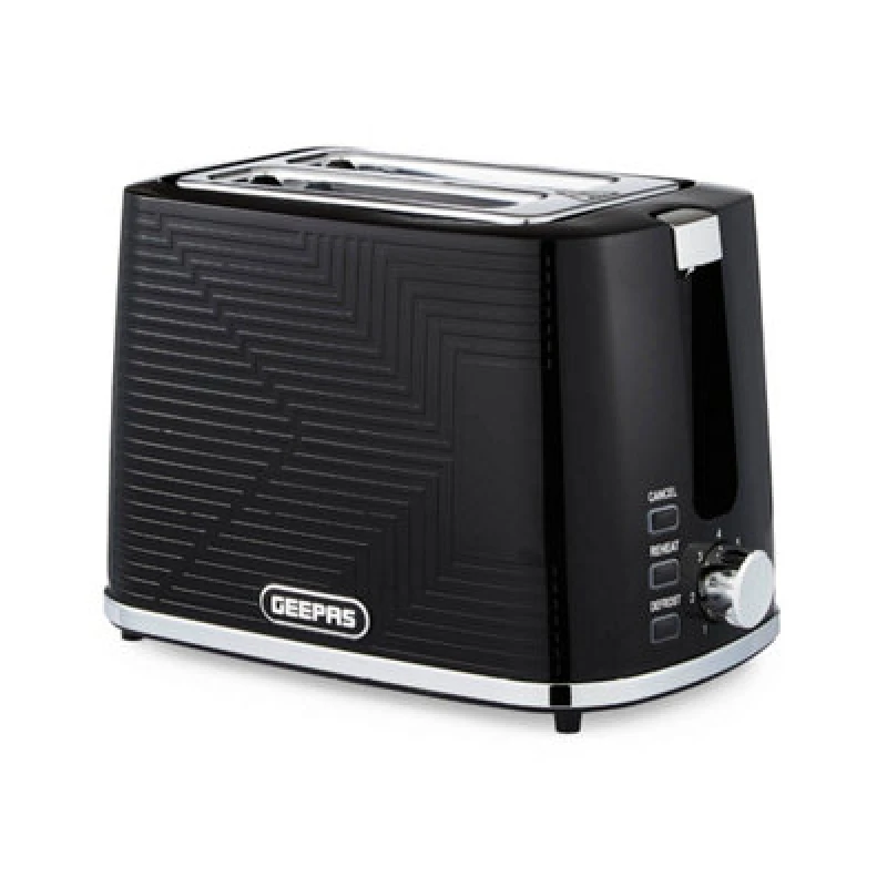 Image of Geepas Opus Collection 2 Slice Bread Toaster with 7 Level Browning Control Crumb Tray Cancel Black