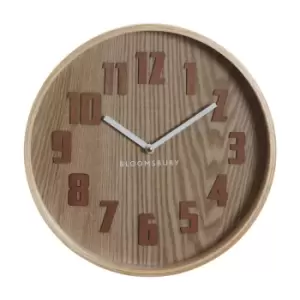 Image of 30cm Brown Grain Wooden Wall Clock
