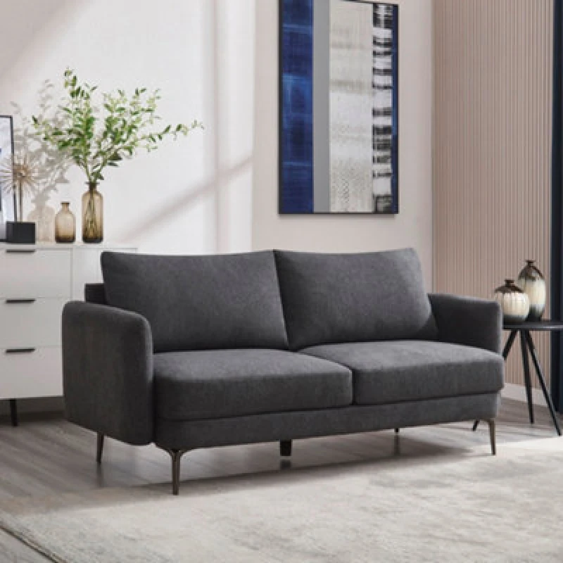 Image of More4Homes Sofia 3 Seater Fabric Sofa Charcoal