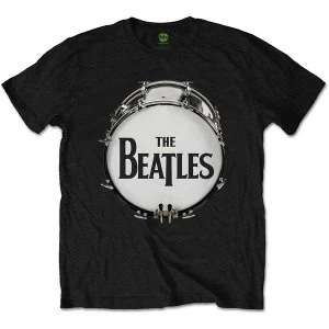 Image of The Beatles - Original Drum Skin Unisex Medium T-Shirt - Black
