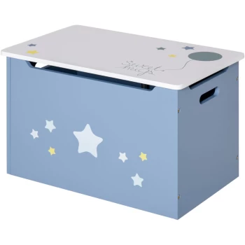 Image of Homcom - 55x34cm Kids Storage Chest w/ Safety Hinge Handles Air Vents Bedroom Toys