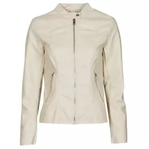 Image of Only ONLMELISA womens Leather jacket in Beige - Sizes S,XS