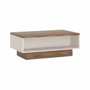 Image of Toledo Wide Coffee Table In White And Oak Effect