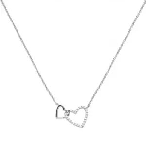 Image of Diamonfire Silver White Zirconia Two Hearts Necklace N4249