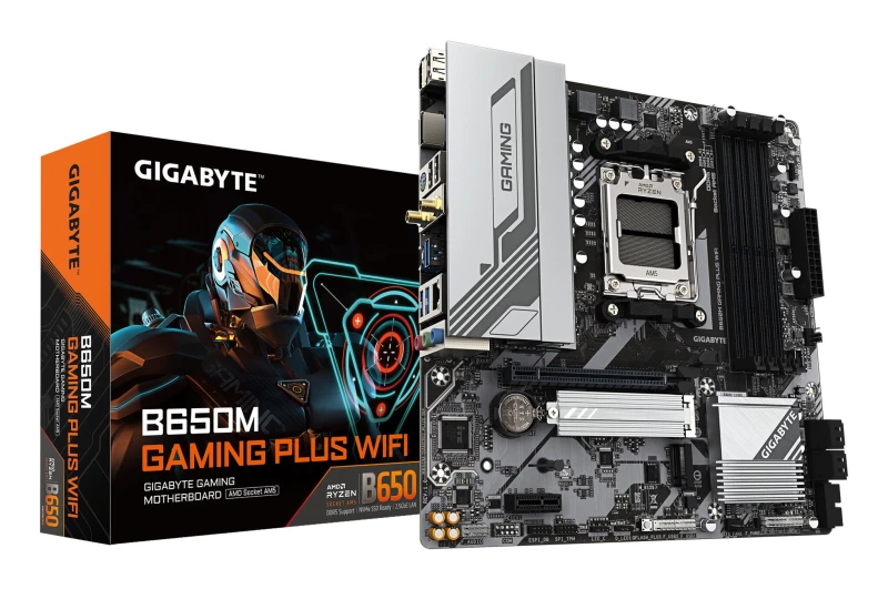 Image of Gigabyte Gigabyte B650M GAMING PLUS WIFI Motherboard - AMD Ryzen 9000 CPUs, 5+2+2 Phases VRM, up to 8000MHz DDR5, 2xPCIe 4.0 M.2, 2.5GbE LAN, WIFI 6E,